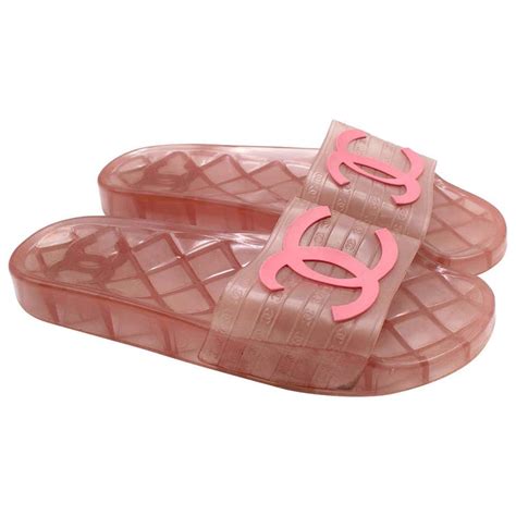 chanel pink flower slides|authentic chanel sandals.